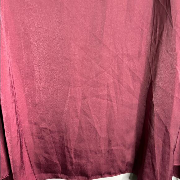 Max Studio Maroon Long Bell Sleeve Blouse With Round Neck Size XS - Picture 9 of 9